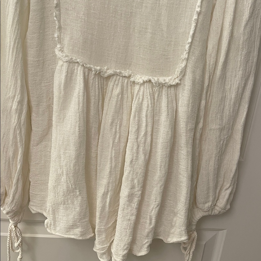 Jen's Pirate Booty Cream Romantic Cotton Blouse - Picture 11 of 13